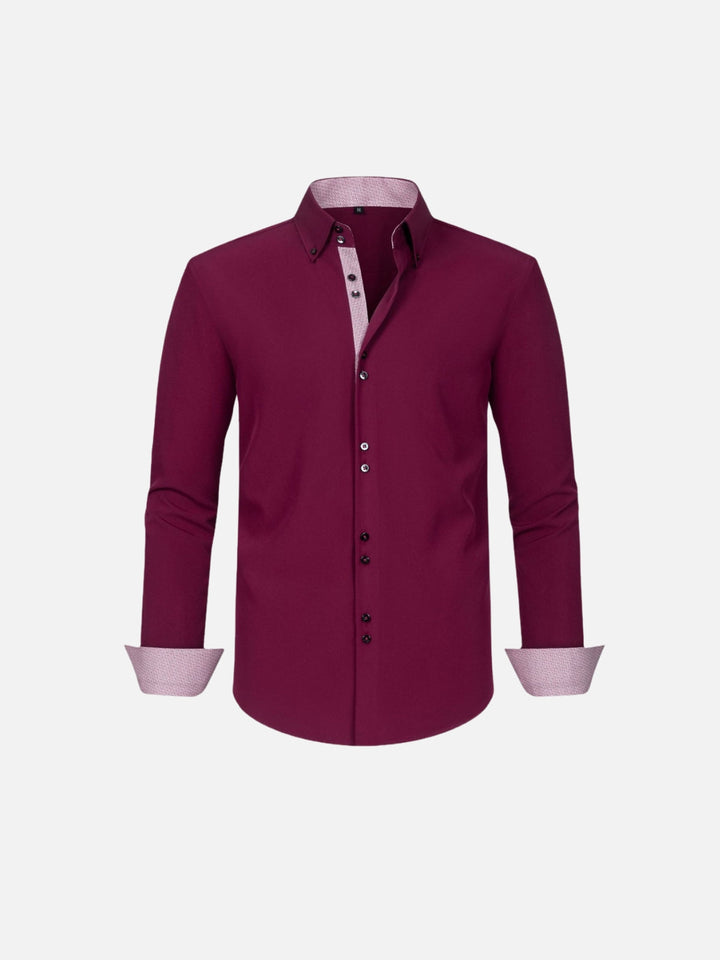 Color-Match Four-Way Contrast Stretch Shirt