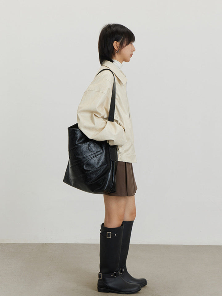 WLS Large Capacity Shoulder Crossbody Leather Bag