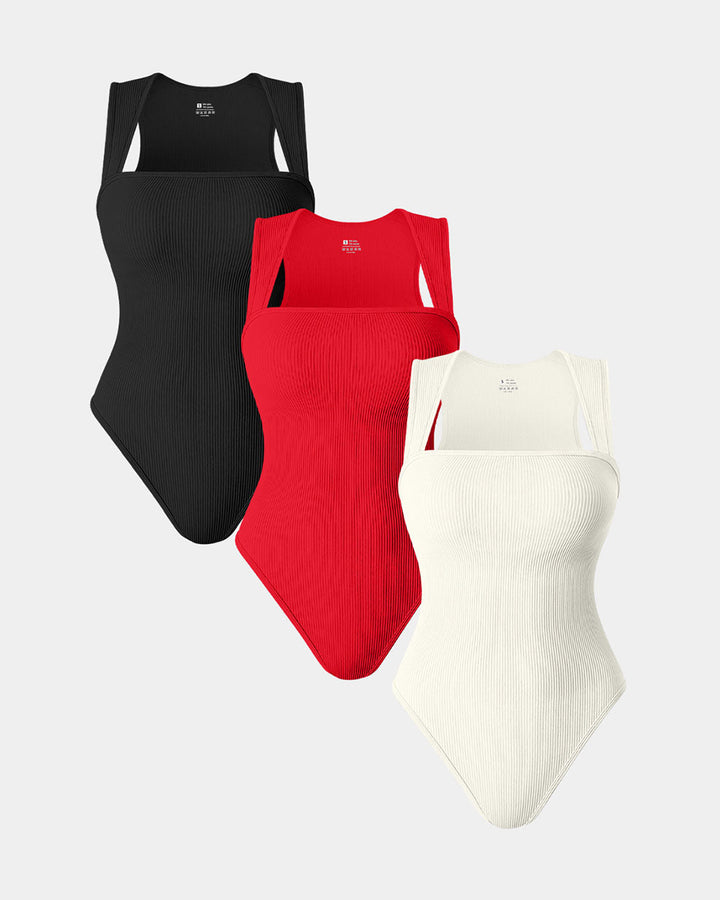 SculptFit Essentials 3 Ribbed Bodysuits