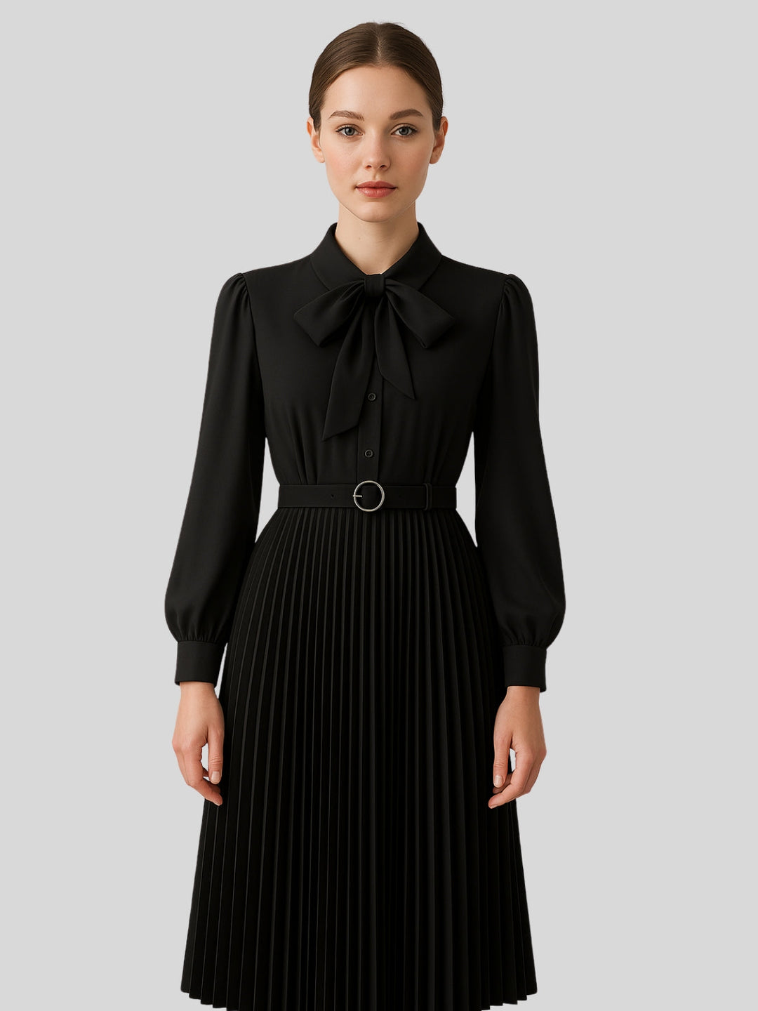 WLS Irregular Slim Pleated A-Line Dress