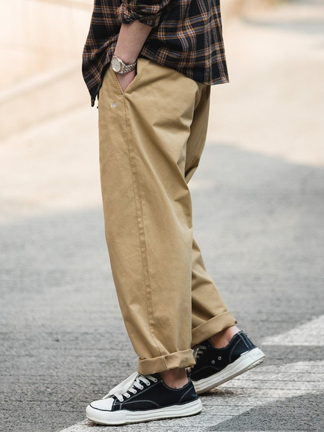 WLS Loose Casual Military Elastic Cuffs Pants