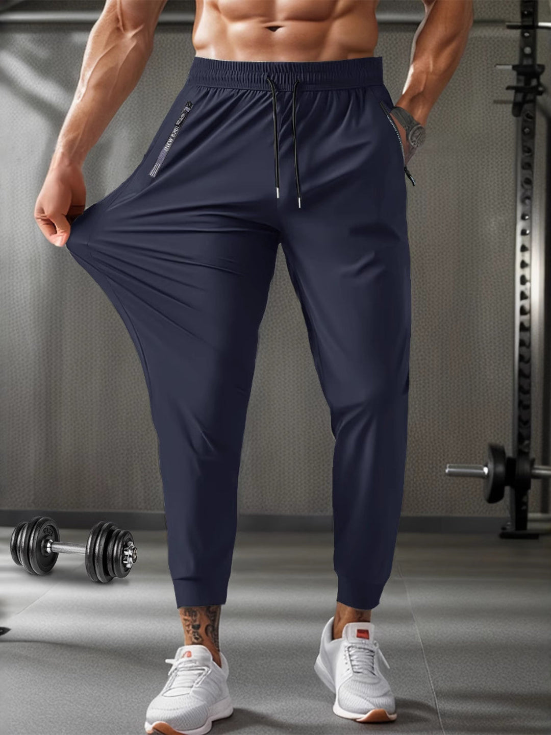 Wrinkle-Free 4-Way Stretch Zipper Joggers