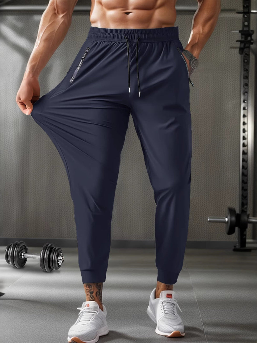 Wrinkle-Free 4-Way Stretch Zipper Joggers