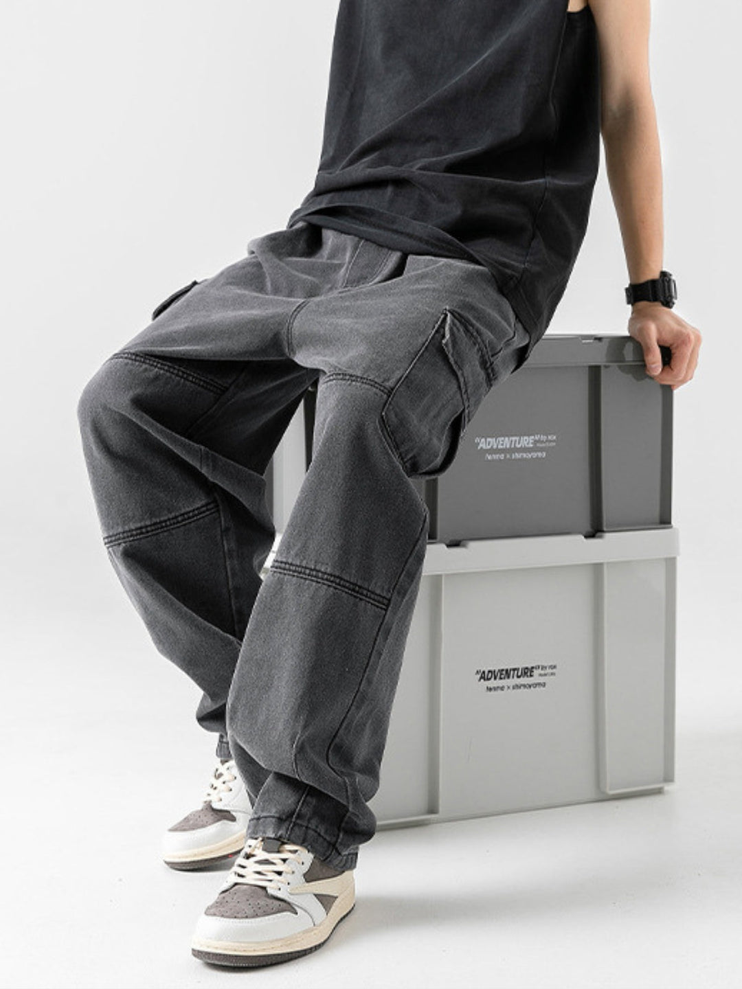 WLS Retro Japanese Three-Dimensional Cargo Jeans