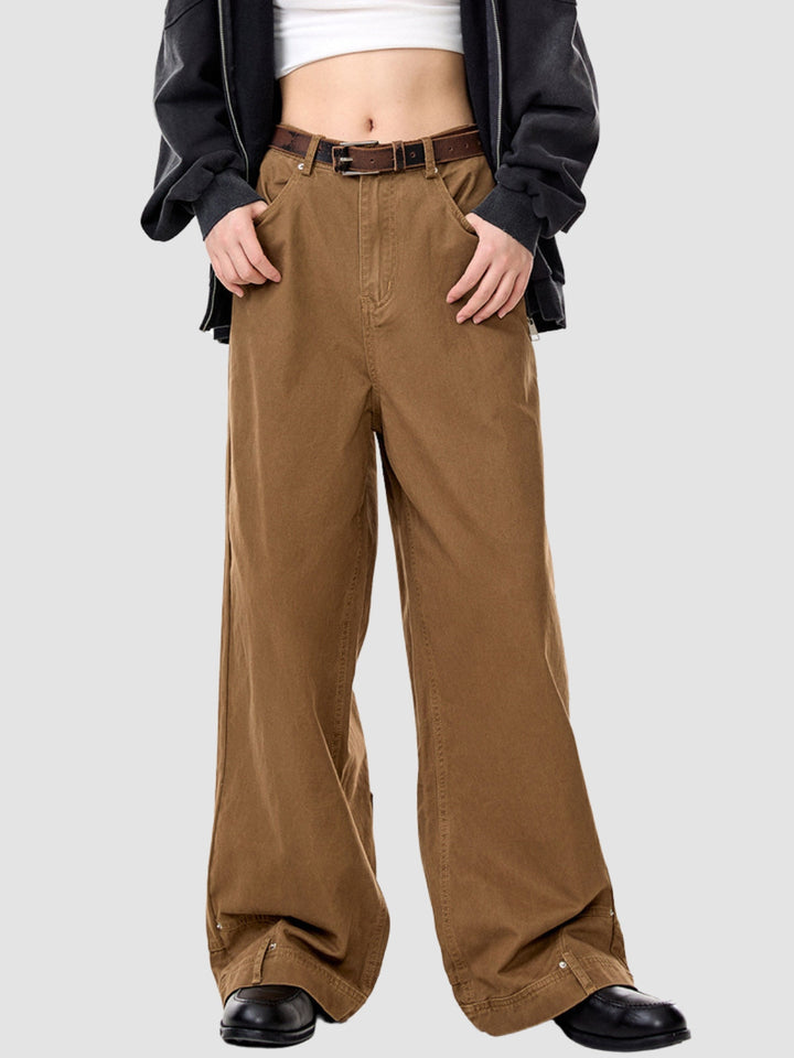 WLS American Rivet Straight-Leg Flared Pants