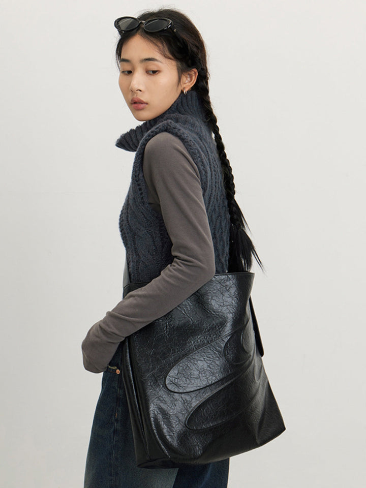 WLS Large Capacity Shoulder Crossbody Leather Bag