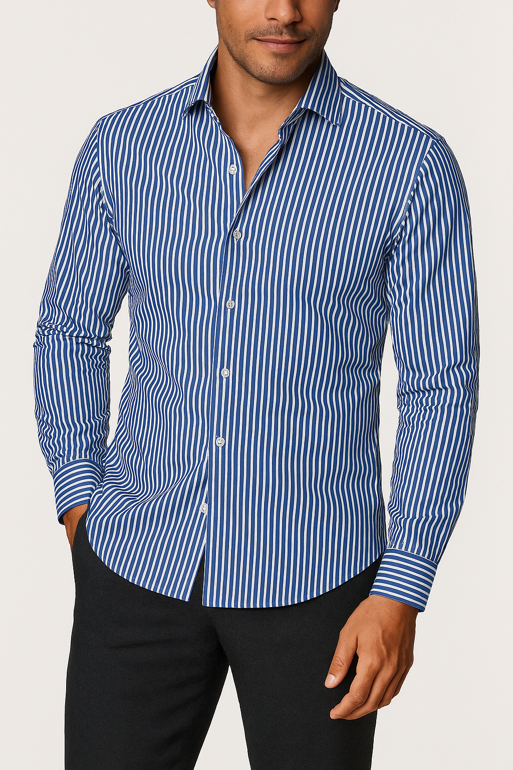 Non-Iron 4-Way Stretch Business Dress Shirt