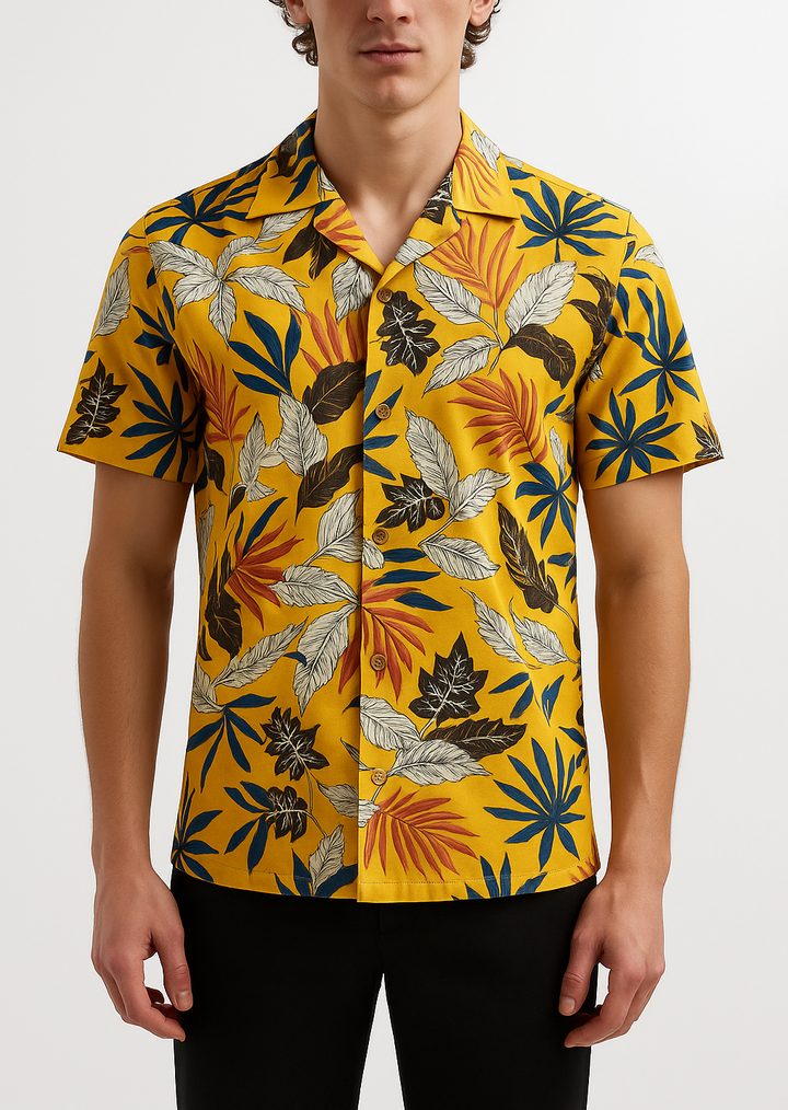 Tropical Bloom Ice Silk Aloha Shirt
