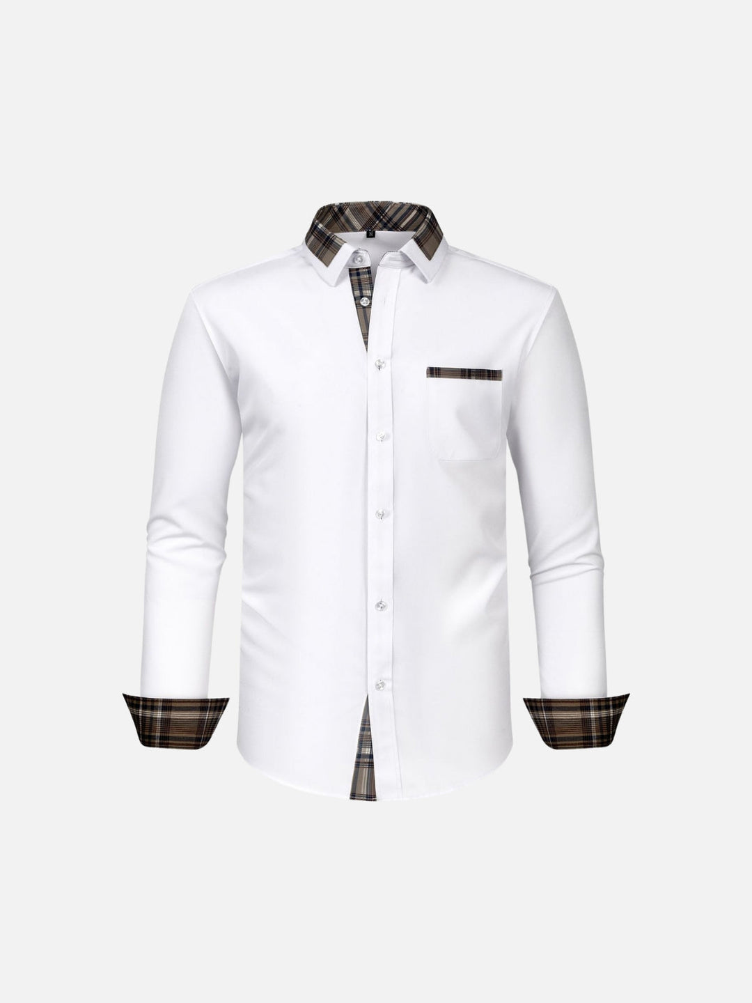 Non-Iron 4-Way Stretch Contrast Trim Dress Shirt