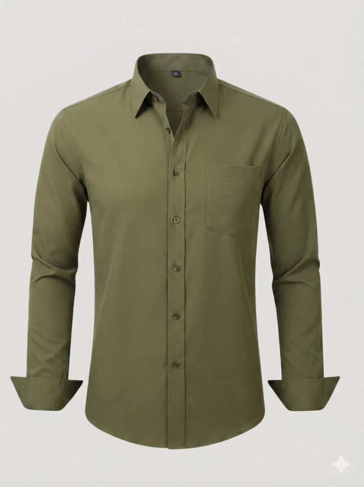 Non-Iron Front Pocket 4-Way Stretch Dress Shirt