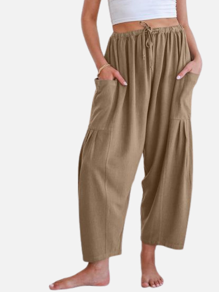 LinenEase High-Waist Harem Trousers