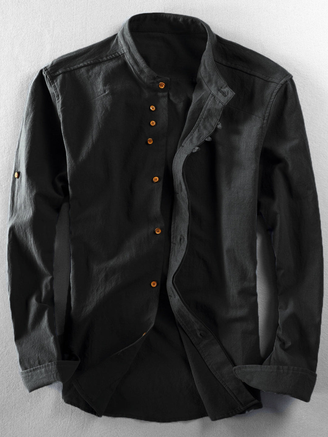 Japanese Linen Stand Collar Shirt