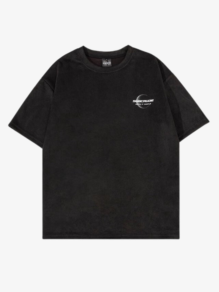 WLS Moon Print Suede Tee