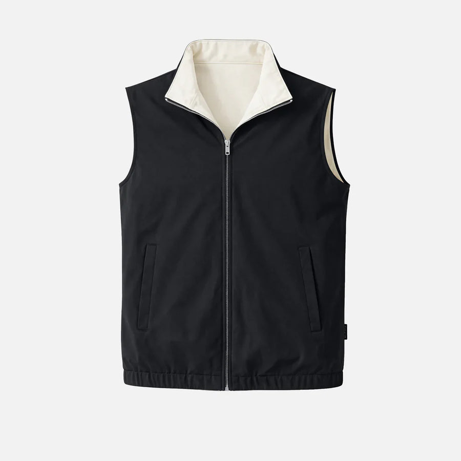 Reversible Gillet Black/ Beige