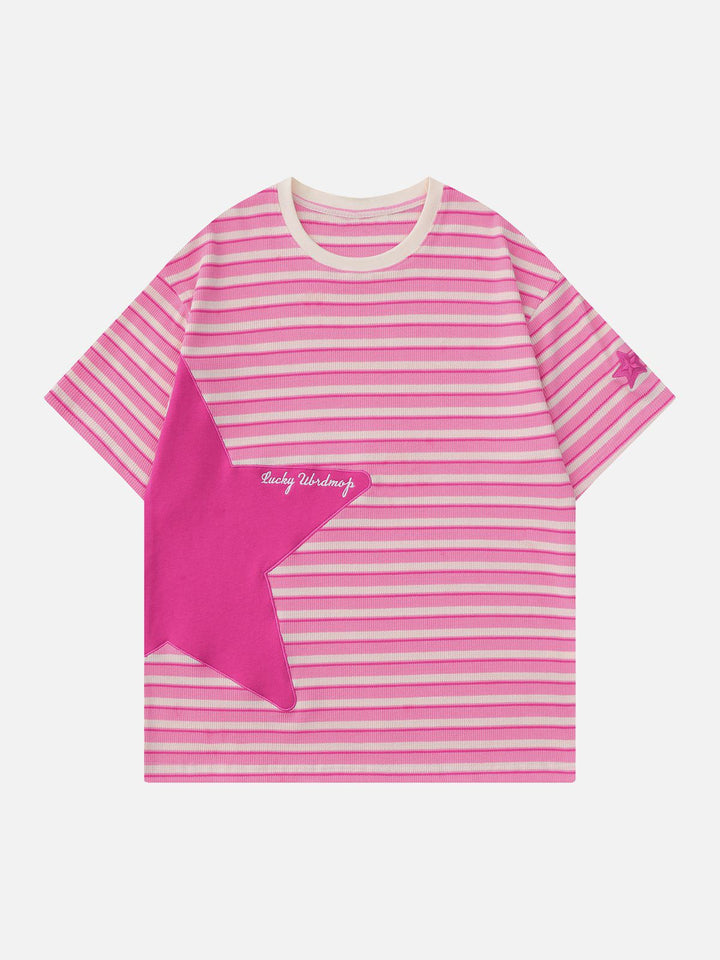 WLS Star Patchwork Stripe Tee