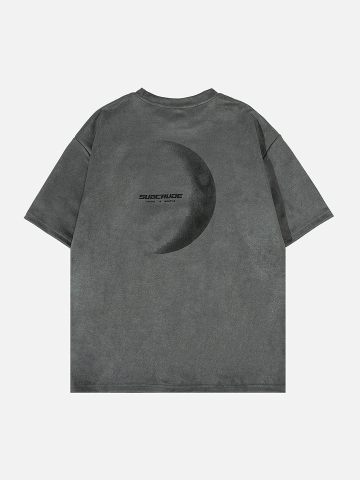WLS Moon Print Suede Tee