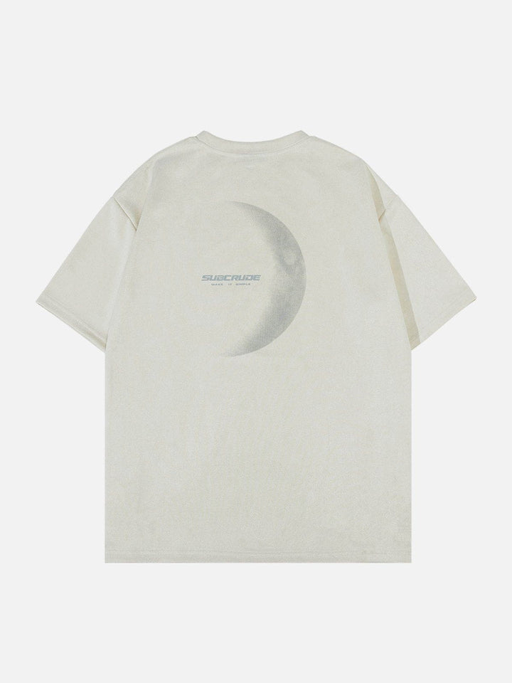 WLS Moon Print Suede Tee