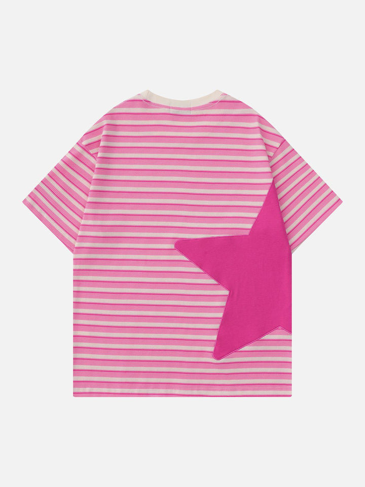 WLS Star Patchwork Stripe Tee