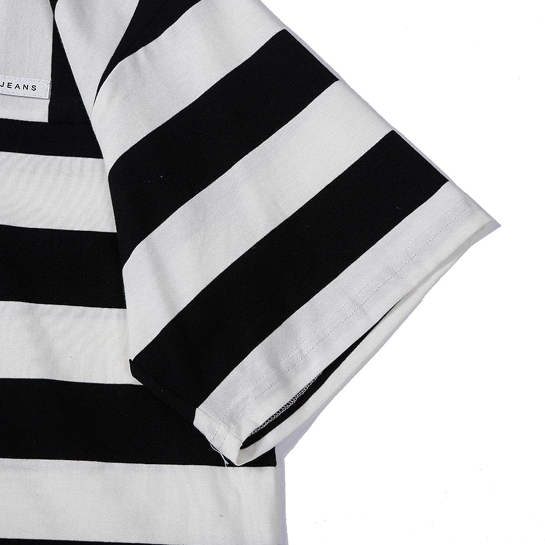 WLS Stripe Color Matching Polo Collar Tee