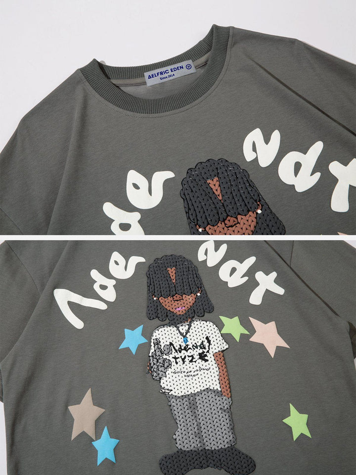 WLS Star Cartoon Character Print Tee