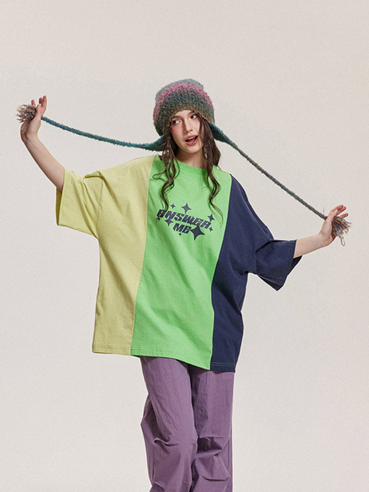WLS Letter Print Color Block Tee