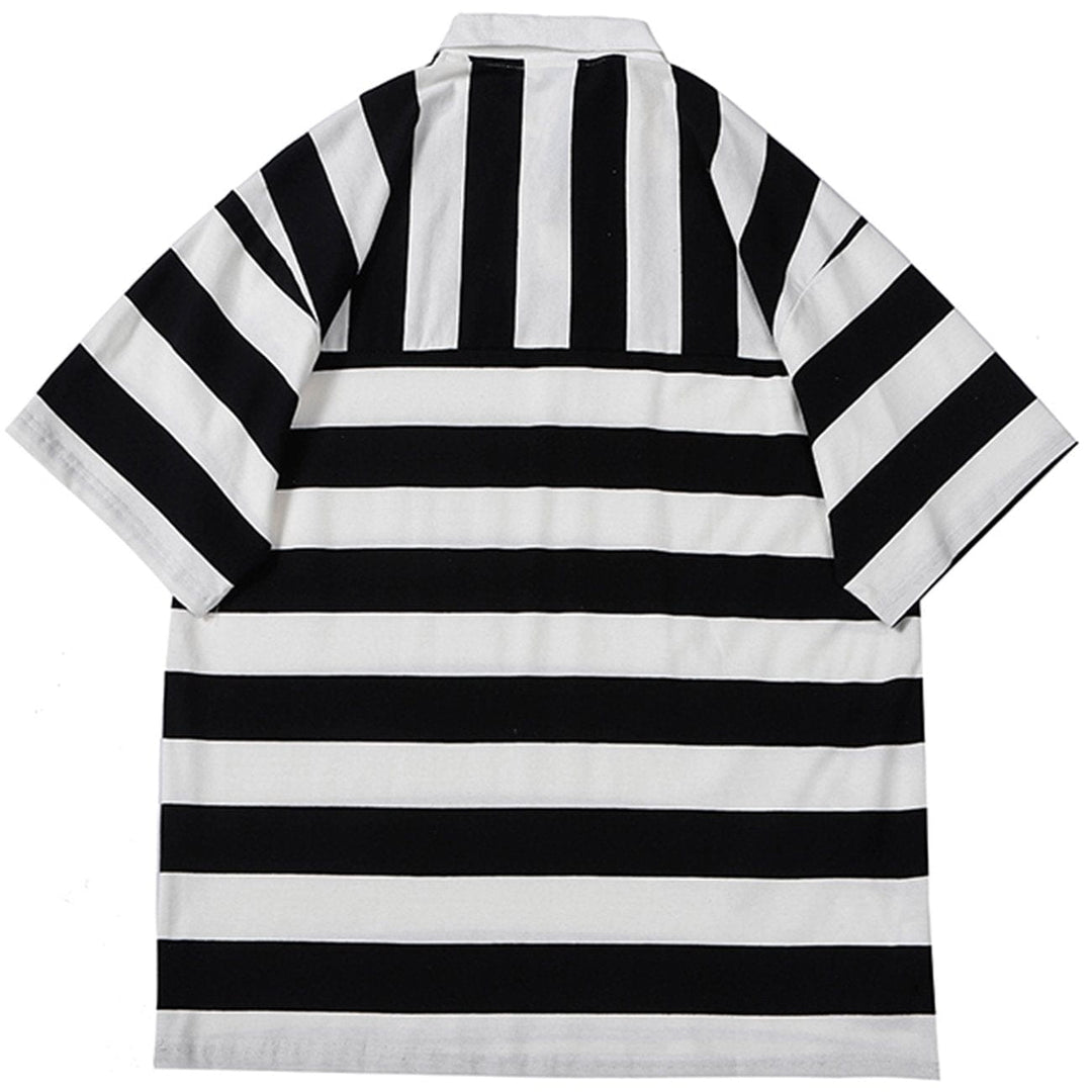 WLS Stripe Color Matching Polo Collar Tee