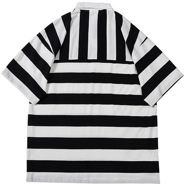 WLS Stripe Color Matching Polo Collar Tee