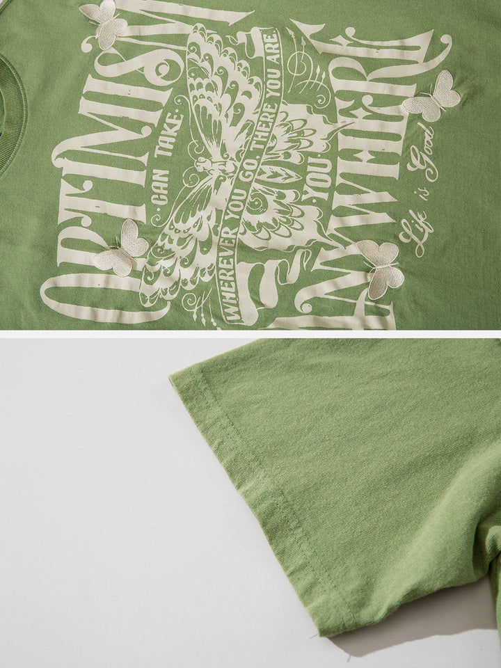 WLS Vintage Butterfly Print Tee