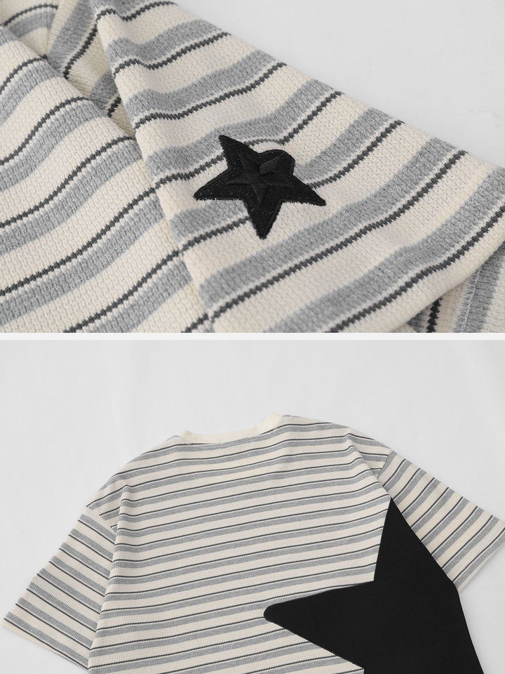 WLS Star Patchwork Stripe Tee