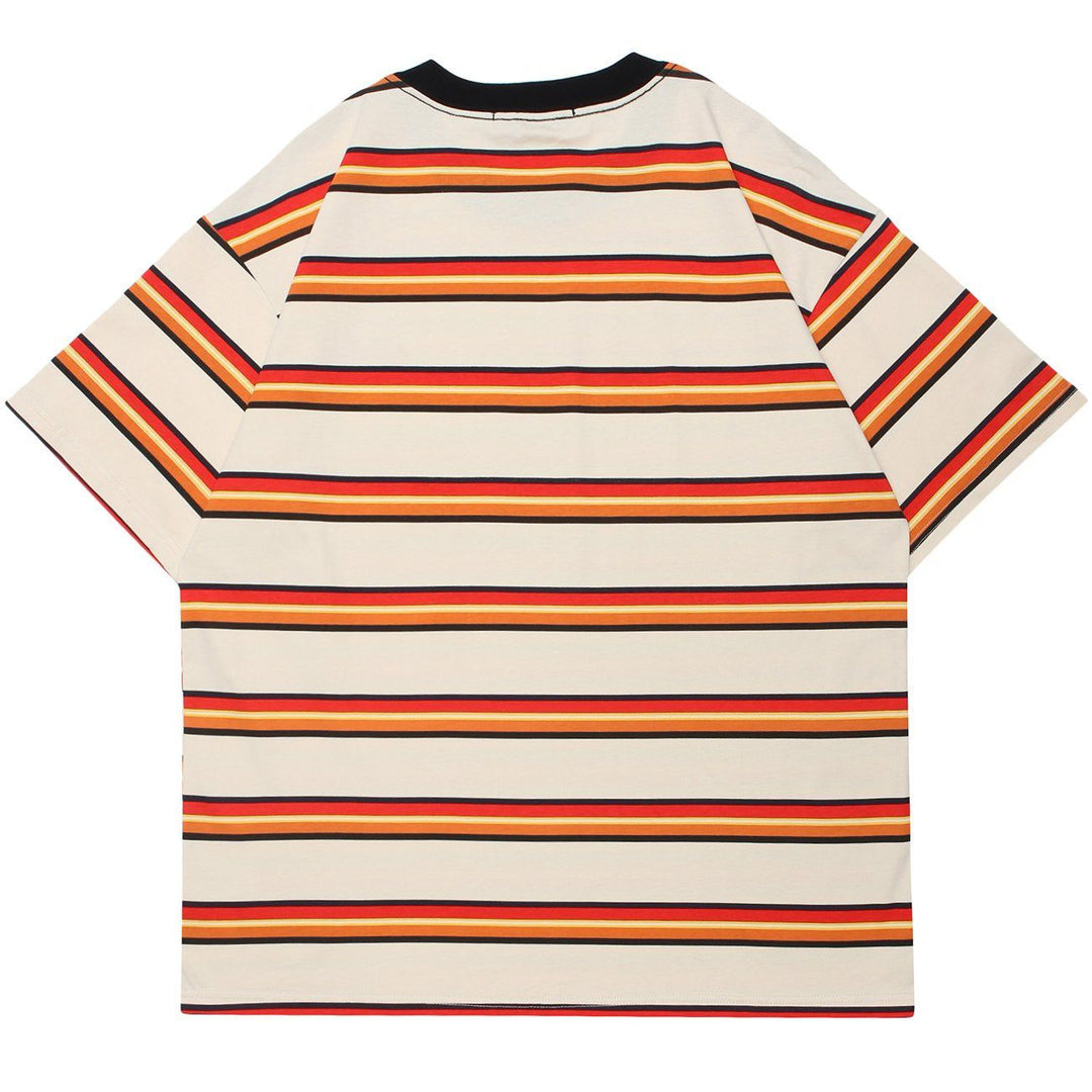 WLS Striped Bright Color Matching Tee