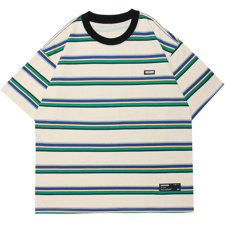 WLS Striped Bright Color Matching Tee