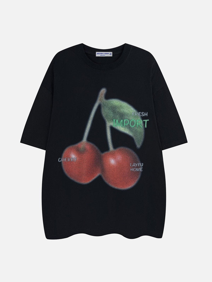 WLS Blurring Cherry Print Tee
