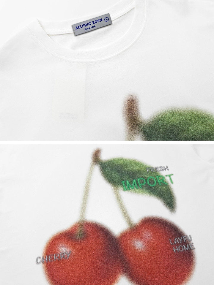 WLS Blurring Cherry Print Tee