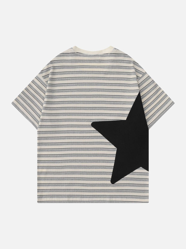 WLS Star Patchwork Stripe Tee