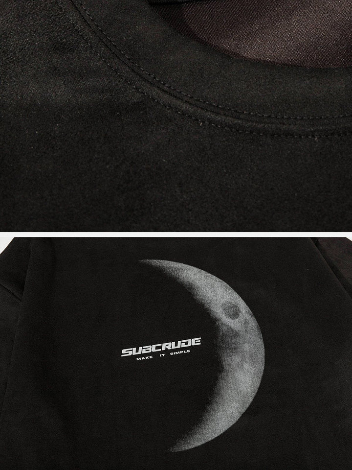 WLS Moon Print Suede Tee
